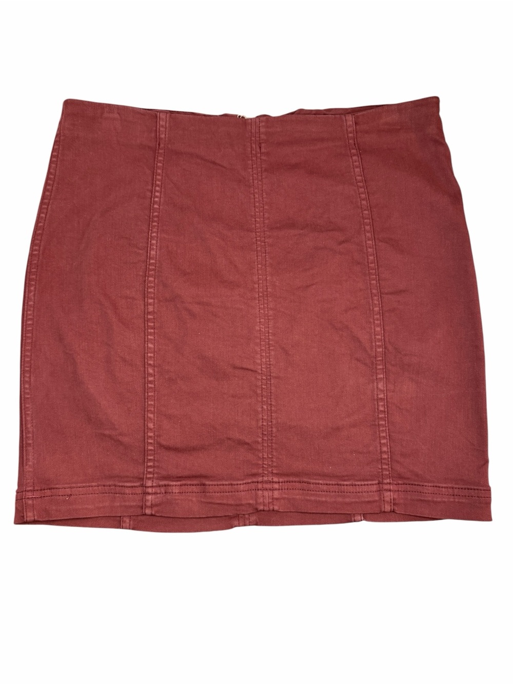 Free People Ribbed Panel Mini Skirt in Rust